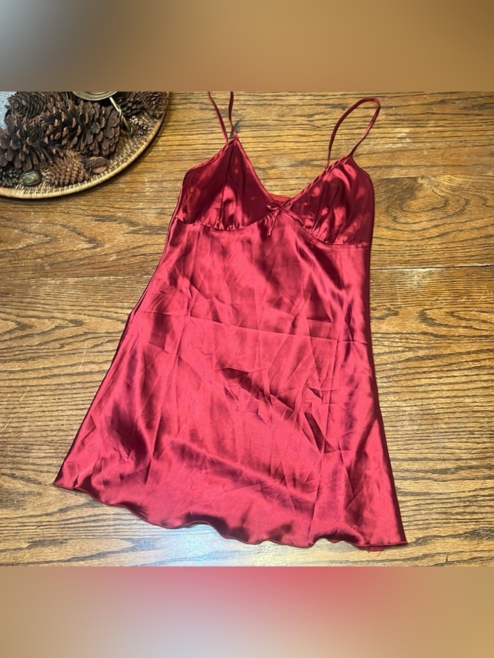 Red Satin Slip Dress